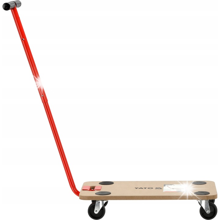Platforma transport Yato YT-37422, placa MDF 18 mm, dartel detasabil, roti PP O75 mm, capacitate 200 kg, 575x300 mm, Multicolor, 1 buc