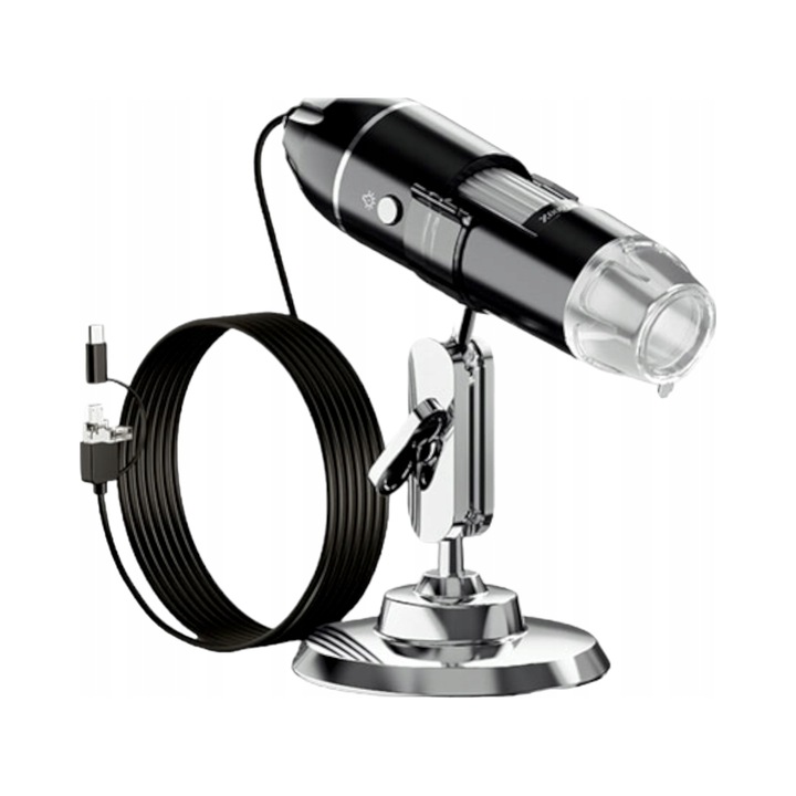 Цифров микроскоп Benetech 1600x 3Mpx 8LED USB 1,5м метален статив