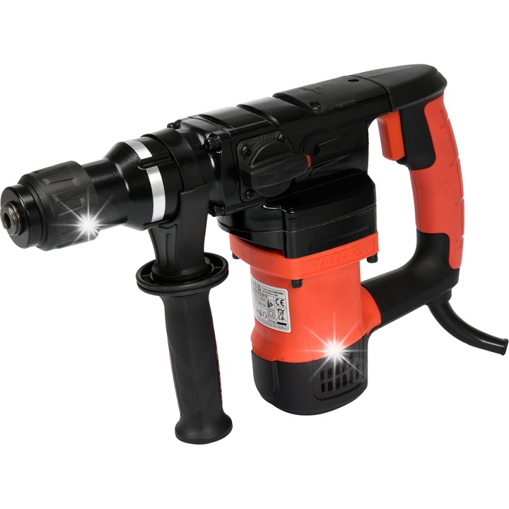 Ciocan rotopercutor Yato SDS-plus 1100W, energie de impact 5 J, diametru gaurire beton max. 32 mm, include 5 dalti si valiza, rosu/negru