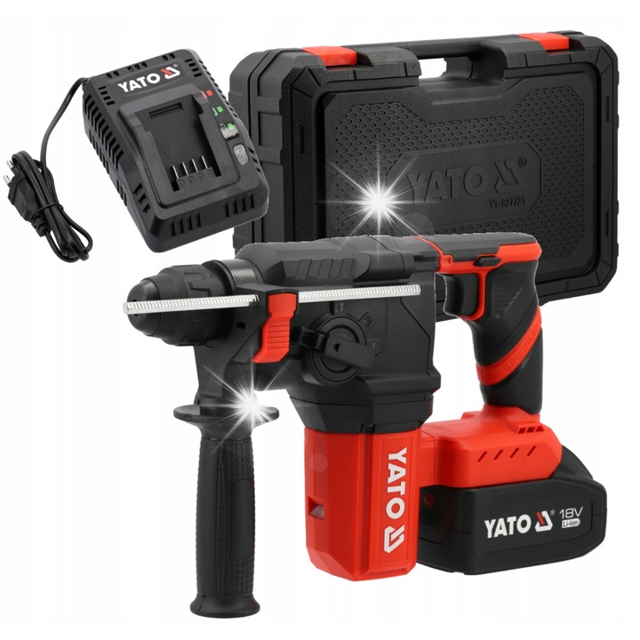 Ciocan rotopercutor Yato SDS Plus 4 functii, acumulator 18V, 4.0Ah, 2.5J