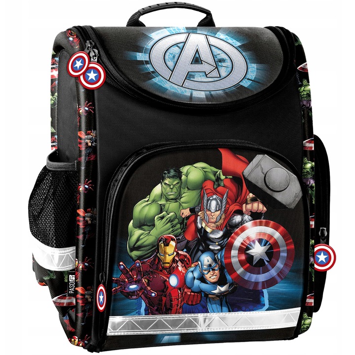 Раница Paso Avengers, лека, черна, 34x25x14 см