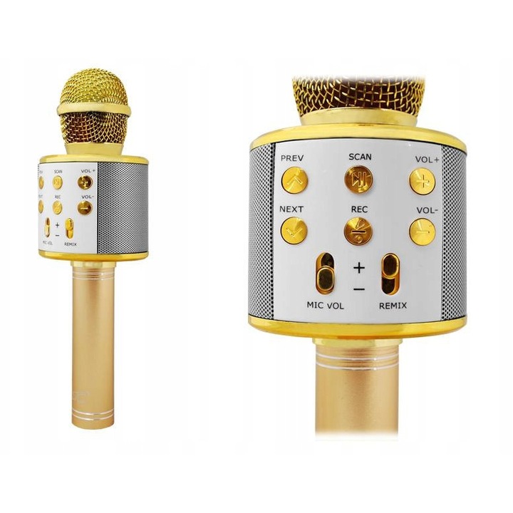 Микрофон Bluetooth LTC MIC100Z караоке розово злато 5Wx4Ohm 18650
