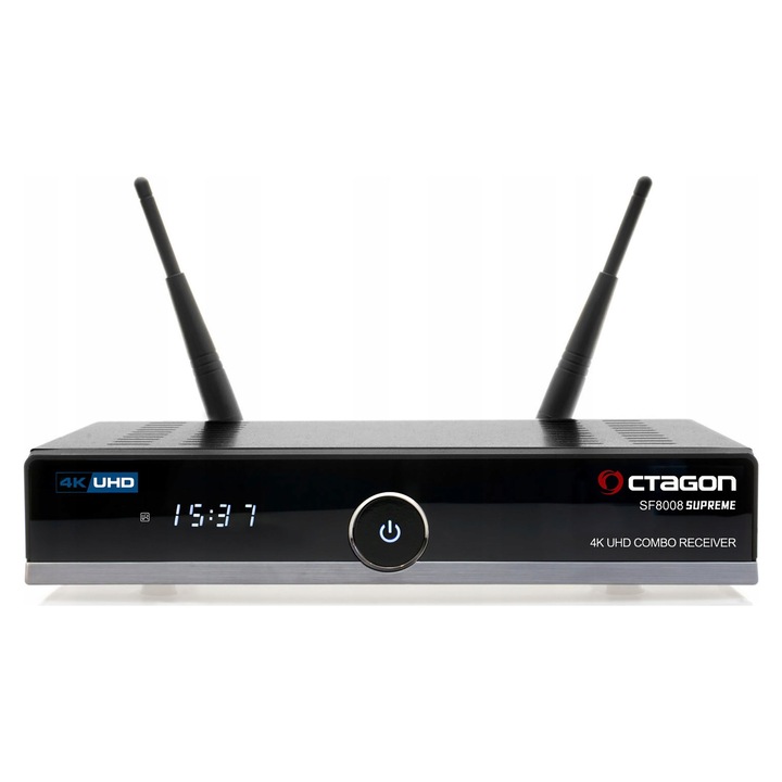 Сателитен приемник Octagon SF8008 Supreme, комбиниран DVB-S2X/DVB-C/T2, 4K UHD HDR10 HLG, двубандов Wi-Fi 1200Mbps, Bluetooth, поддръжка на SSD M.2, Черен