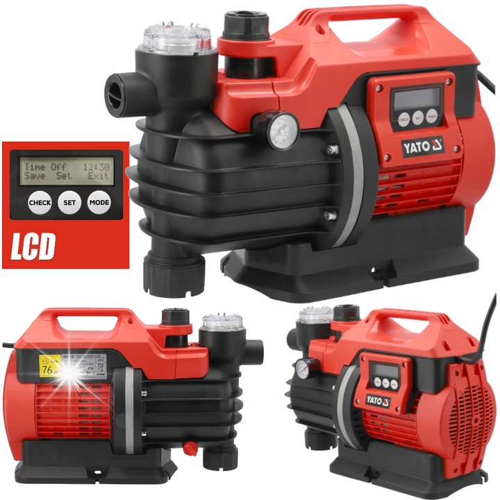 Hidrofor Yato 1300W 5000l/h cu filtru, LCD, 12.5kg