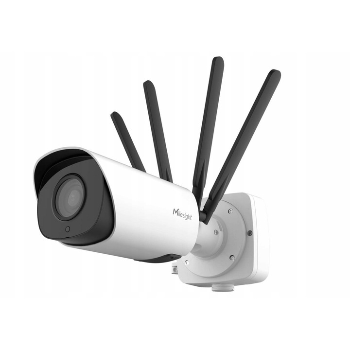 Milesight 5G Pro Bullet Plus MIL-MS-C8266-X4GPC megfigyelő kamera, 4K 8MP, 5G/4G LTE SIM-foglalattal, 4x optikai zoom, PoE, AI Deep Learning, IP67/IK10, Fehér