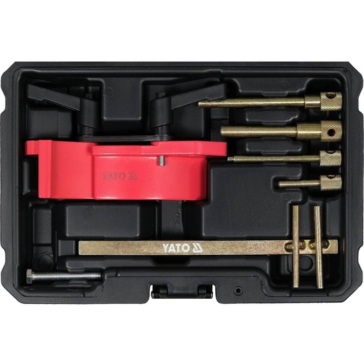 Set 7 blocaje distributie Yato YT-06325, pentru motoare benzina 1.2–2.2 si diesel 1.9–2.8, compatibil Renault si Opel (Twingo, Clio, Megane, Scenic, Kangoo, Safrane, Spider, Espace, Master, Trafic, R5, R9, R11, R19, R21, R25), Multicolor