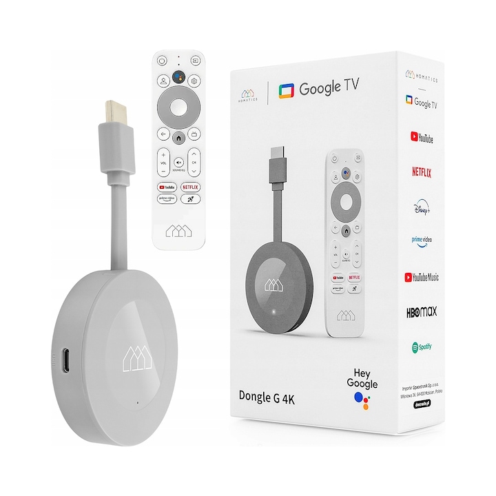 Mediaplayer Homatics Dongle G 4K Android 11 gri 145x70x17mm