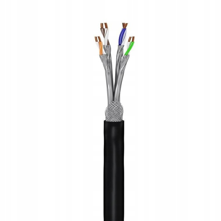 Външен мрежов кабел Goobay CAT7 S/FTP черен 100м