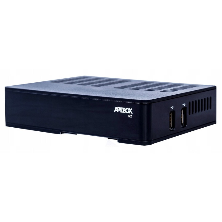 Apebox S2 DVB-S2 H.265/HEVC műholdvevő, IPTV Stalker/Xtream, PVR és timeshift, HDMI, Ethernet 10/100 Mbps, Fekete, 1 db
