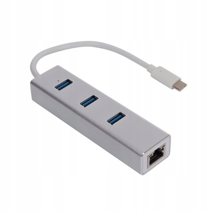 Адаптер USB-C Velleman PCMP202, 3 USB 3.0 порта, Gigabit Ethernet, 17см