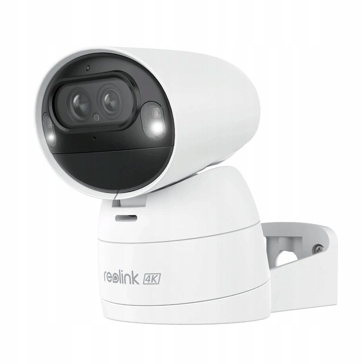 Camera de supraveghere PTZ Reolink Argus Track 4K, Wi-Fi dual-band 2,4/5 GHz, 4K Ultra HD, zoom hibrid 6x, detectie si urmarire AI, vedere nocturna color pana la 15 m, IP66, baterie 4800mAh, Alb