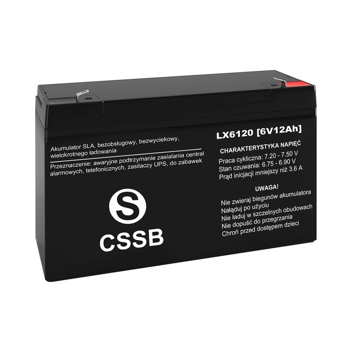 Акумулатор гел 6V 12Ah Lamex 150x95x50mm 1.58kg