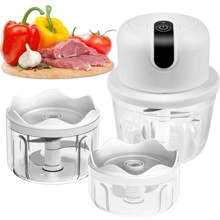 Tocator electric USB 350ml, multifunctional, inox, sticla, compact