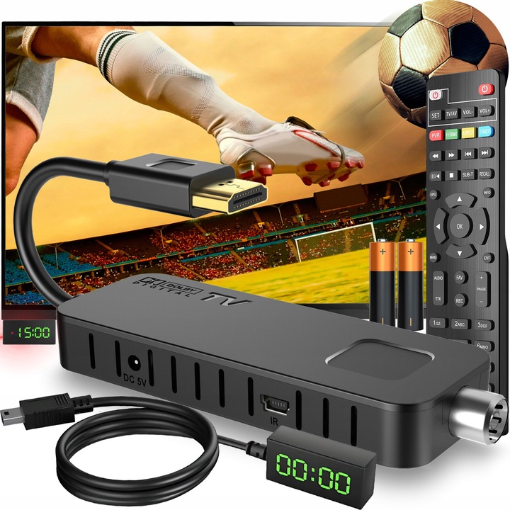 Декодер за телевизор LTC DVB211M, DVB-T2 HEVC H.265, PVR със запис и TimeShift, Full HD, HDMI/USB, Dolby Digital Plus, черен, 1 бр.