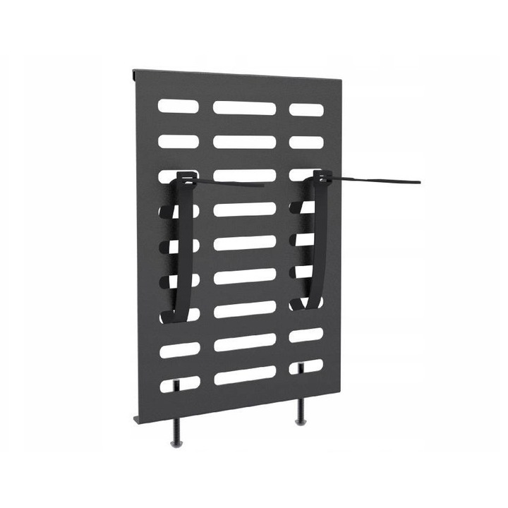 Suport montaj pentru mini PC Maclean MC-802, reglabil, compatibil VESA, din otel si plastic, negru, 15x160x240mm