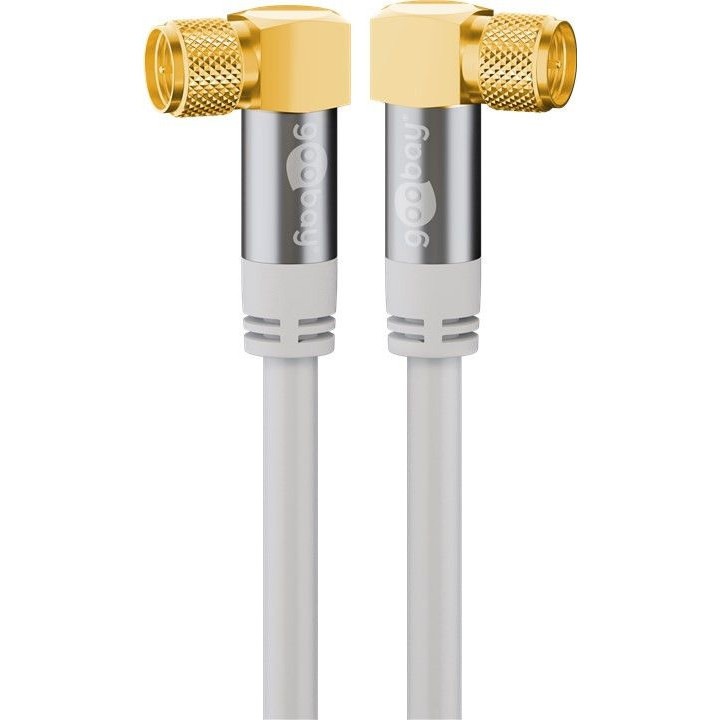 Goobay RG6 SAT FF antenna kábel, szögletes, négyszeresen árnyékolt, 1,02 mm rézvezető, fehér, 10 m