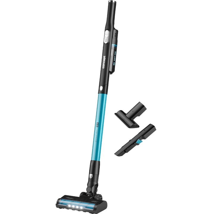 Concept Direct Air VP4500 álló porszívó, 14,8 V 2200 mAh vezeték nélküli kézi porszívó, 180 W BLDC motor, HEPA H13 szűrő, 0,2 l kapacitás, fekete/türkiz, 1 db