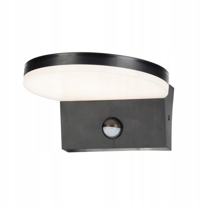 Lampa de exterior perete Rabalux Batida, LED 9W cu senzor miscare PIR si reglaj temperatura 2700/4000/6500K, Negru, 900 lm