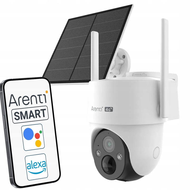 Камера за наблюдение Arenti GO3G 3MP 2304x1296px 4G LTE, бяла, таван