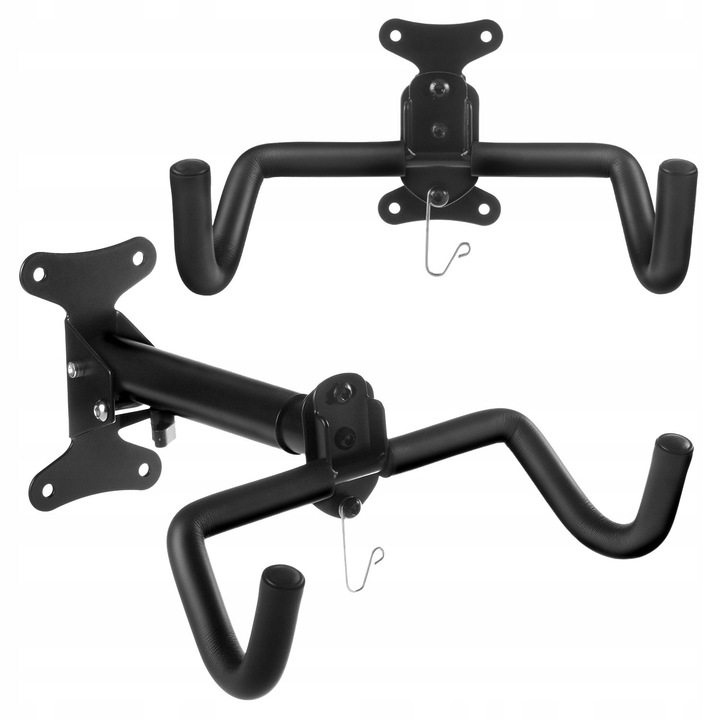 Set 2 suporturi de perete Maclean MC-484, reglabil, otel, negru, 37x15x26cm, max 30kg