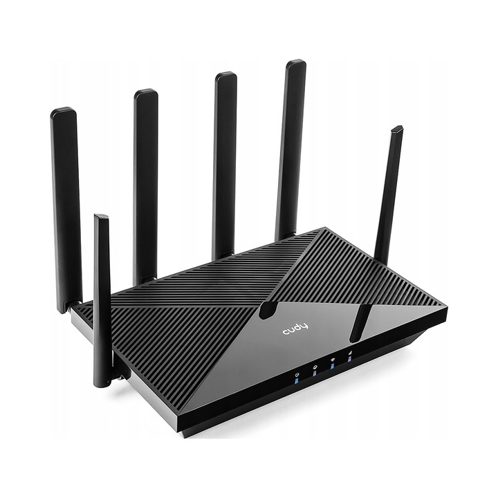 Router 4G LTE Cudy LT700, dual-band Wi-Fi AC1200, 2 sloturi SIM Nano, 4 x port Gigabit Ethernet, 6 antene (4 detasabile), negru, 253 x 152.5 x 48.2 mm
