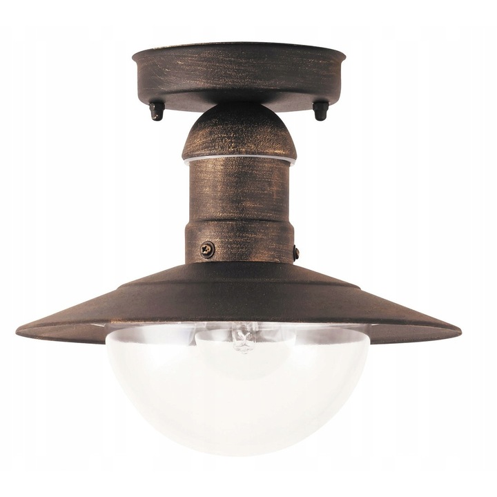 Lampa plafon terasa Rabalux Oslo metal galben antic transparent 24x21.5cm