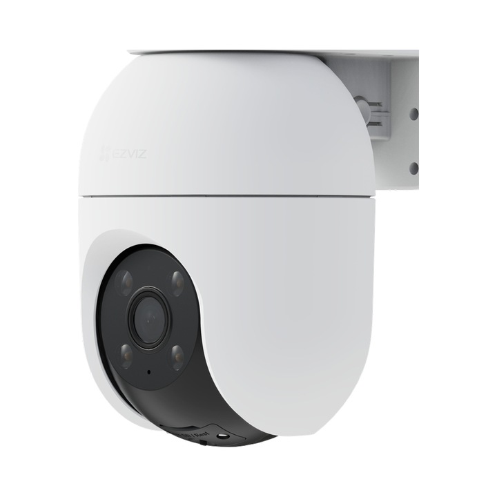 IP камера за наблюдение Ezviz C8C 4K, 8Mpx UltraHD, въртяща се на 360° с автоматично проследяване, AI детекция на хора и превозни средства, WiFi, устойчивост на атмосферни влияния IP65, Бяла, 1 бр