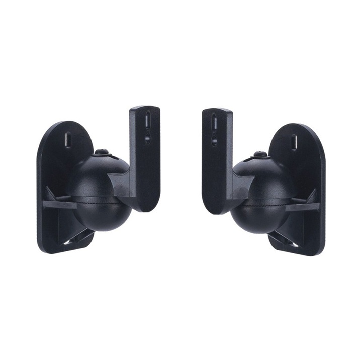 Suport perete pentru boxe Maclean MC-526, reglabil cu articulatie, capacitate max. 3,5 kg, Negru, 2 buc