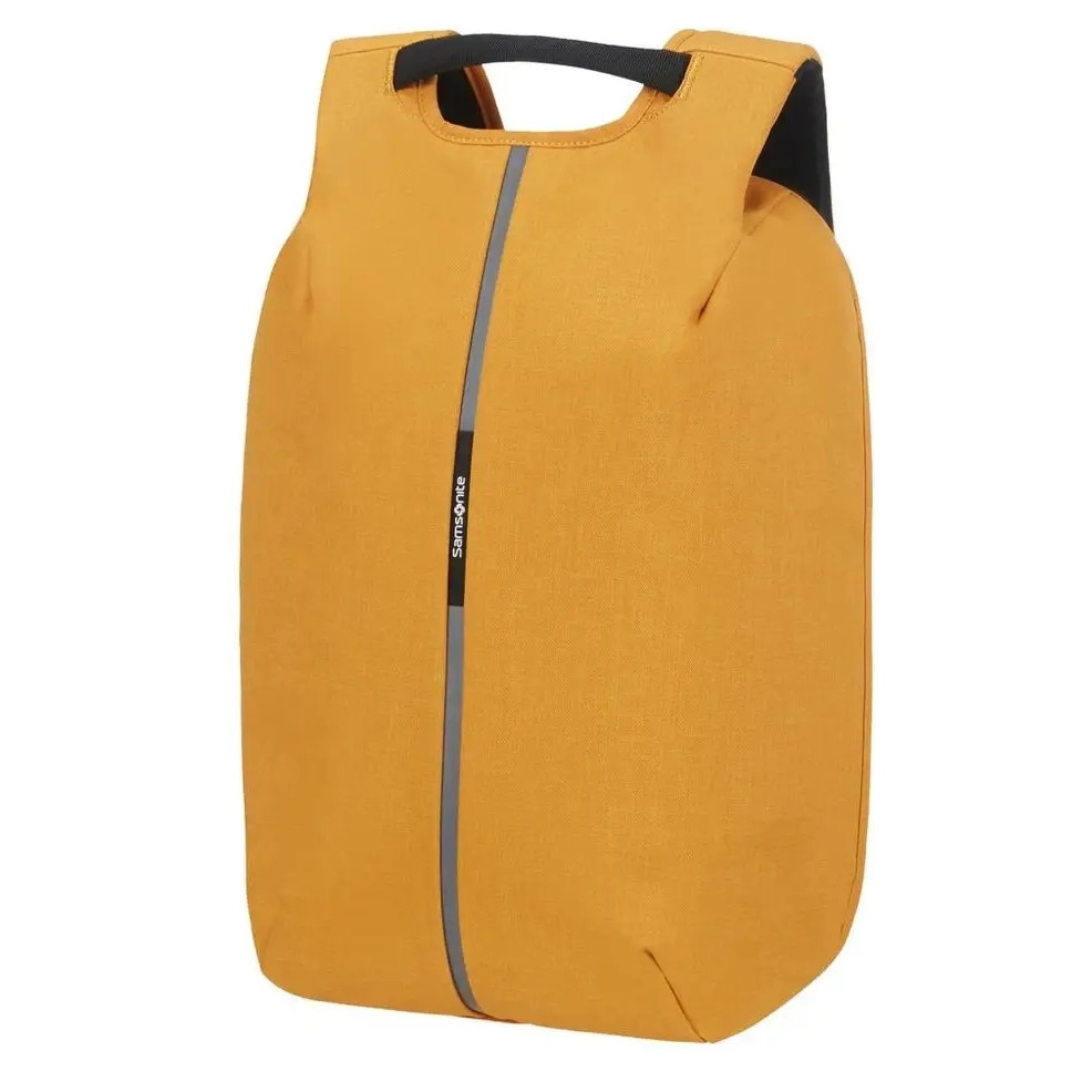 Samsonite, Rucsac pentru laptop din material PET cu port USB integrat si protectie RFID Securipak, Galben, 15.6''