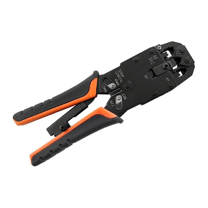 Модулни клещи RJ45 RJ11 RJ12 Qoltec стомана заключване двуцветна дръжка
