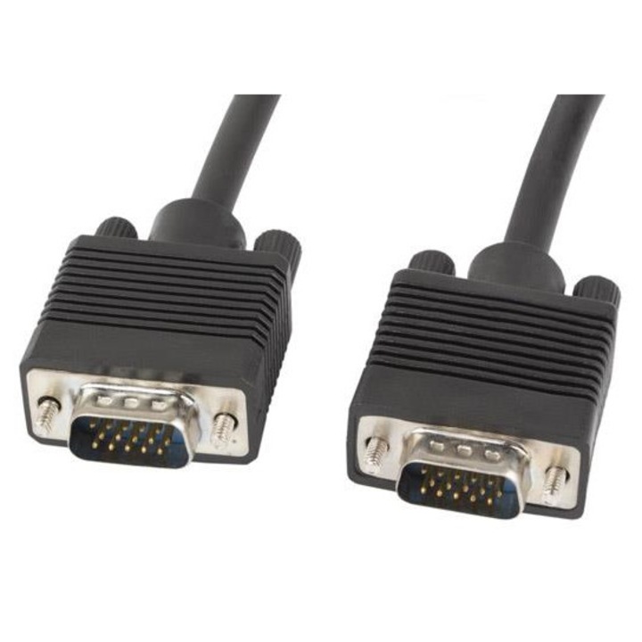 Lanberg VGA kábel, 15m, fekete, D-Sub apa-apa, PVC