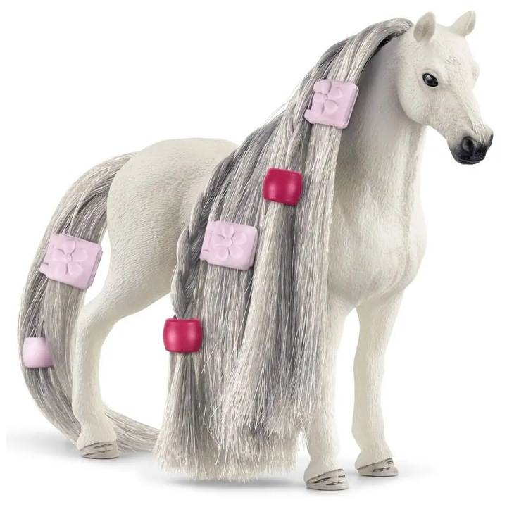 Figurina cal Quarter Horse Schleich, coama si coada de stilizat, multicolor, 402m