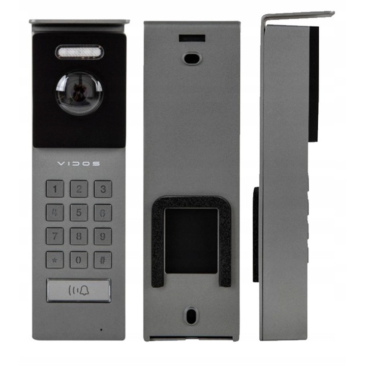 Vidos 2IP videó kaputelefon szett, 7" érintőképernyő, Full HD, szürke, 210x142x17mm