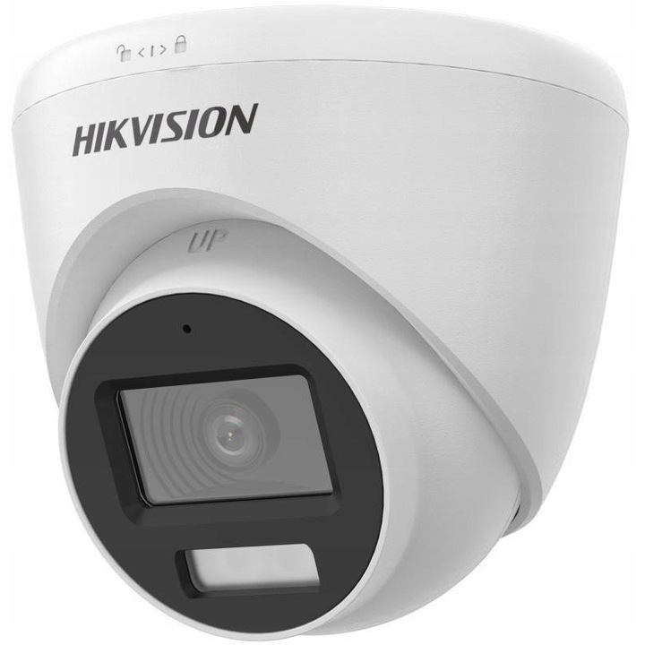 Камера за наблюдение 4W1 Hikvision DS-2CE78K0T-LFS (2.8mm), Smart Hybrid Light, 3 MP (2960x1668), IR 40 m, IP67, WDR, Аудио, Куполна, Бяла, 1 бр