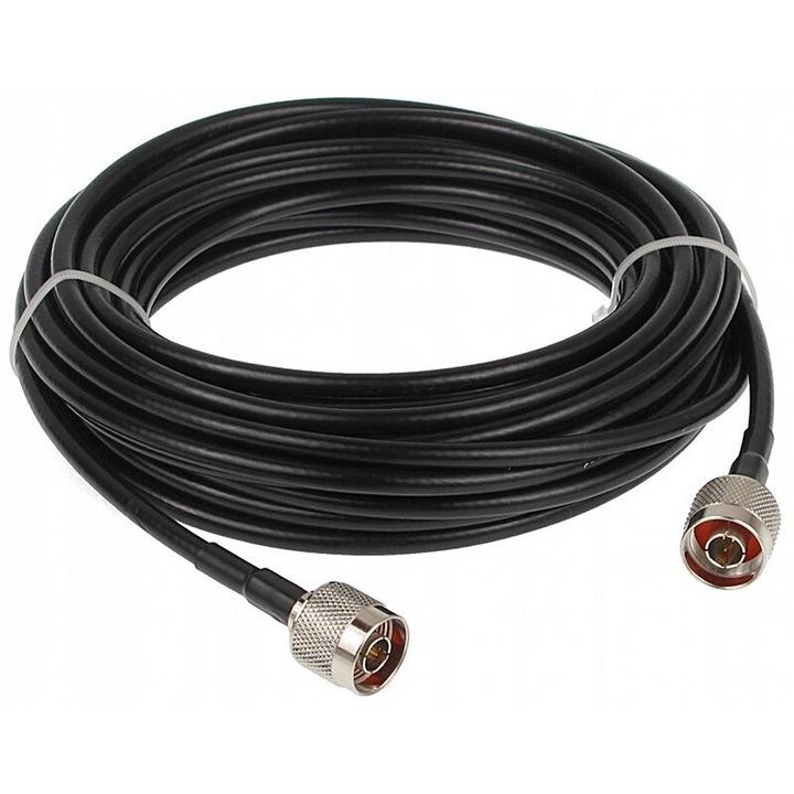 Dipól antenna kábel N-W/N-W, 10m, korrózióálló 50Ω, fekete