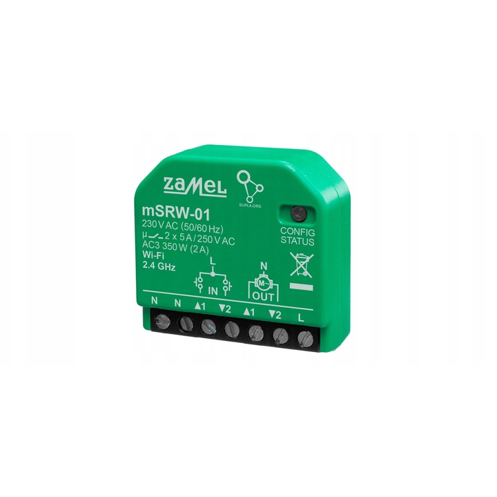 Zamel mSRW-01 kompakt WiFi redőnyvezérlő 40x37.5x17mm fehér