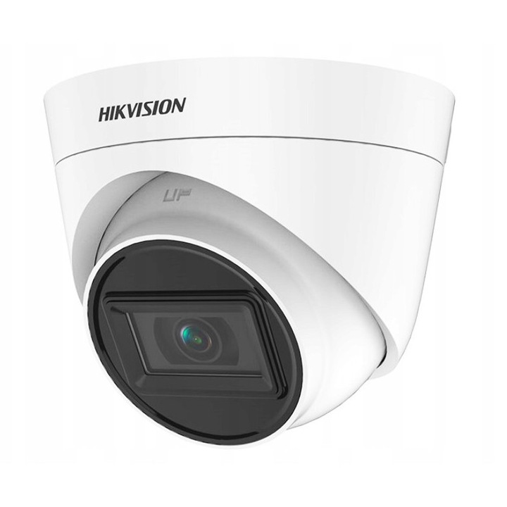 Куполна камера за наблюдение Hikvision TVICAM-T8, 8 MP 4K, обектив 2.8 mm, IR 30 m, 4в1 (TVI/AHD/CVI/CVBS), IP66, Бяла