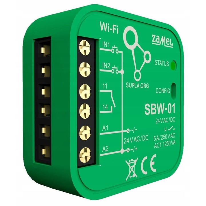 Zamel Supla Wi-Fi vezérlőkészlet redőnyökhöz és kapukhoz, 6x SRW-01, 1x SBW-01, fehér