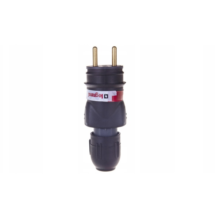 Stecar Legrand 2P+Z черен каучук 16A 230V