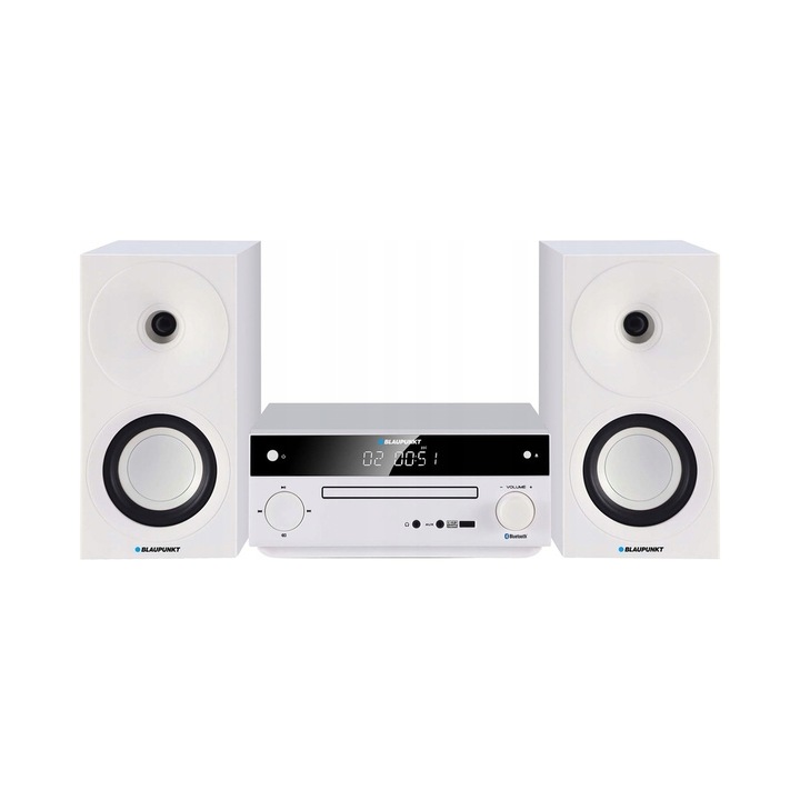 Мини аудио система Blaupunkt MS30.2BT, Bluetooth, CD-R/RW, бяла, 248x100x267мм