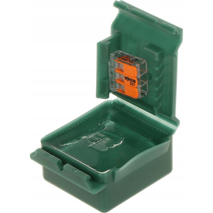 Кутия за връзки Raytech GELBOX SUPER-BLOCK-3W, напълнена с гел, 3 x клеми, IP68, Зелена