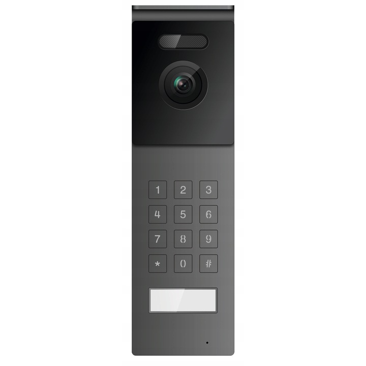Vidos S12D videó kaputelefon, megvilágított billentyűzet, alumínium, szürke, 176x51x37mm