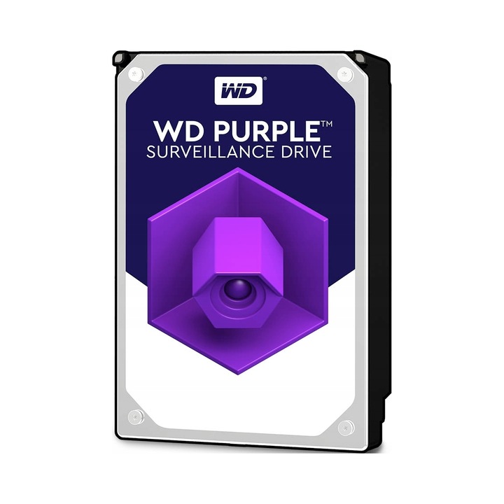 Hard disk (HDD) pentru supraveghere Western Digital WD85PURZ, 8 TB, 3.5'', proiectat pentru functionare 24/7, tehnologie AllFrame 4K, 256 MB cache, Negru