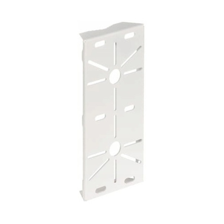 Placa de montaj Delta Electronics BM-130X280, suport pentru camere, din otel zincat termic si vopsit electrostatic, pentru stalpi O43-60mm, Alb, 130x278x33 mm