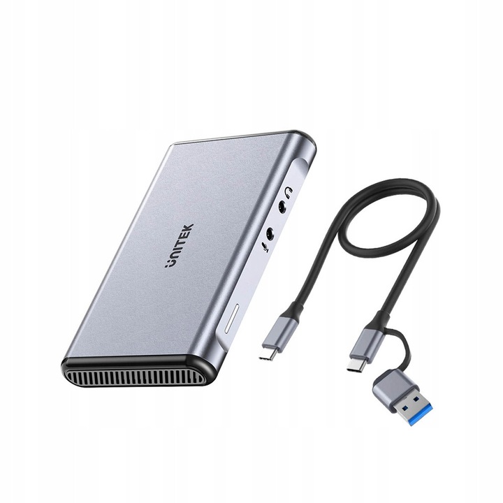Unitek V1177AGY01 videorögzítő kártya/eszköz, 4K@60Hz, kettős HDMI loop-out, USB-C 5Gbps, ezüst