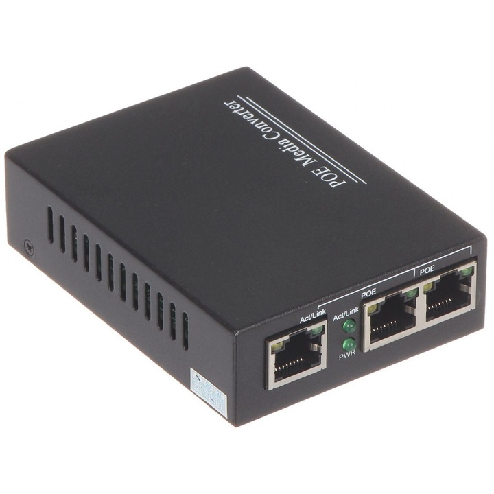 Switch Delta SPS-2P/1 PoE 3 port, 10/100 Mbps, fekete, 9.6x7.1x2.6cm