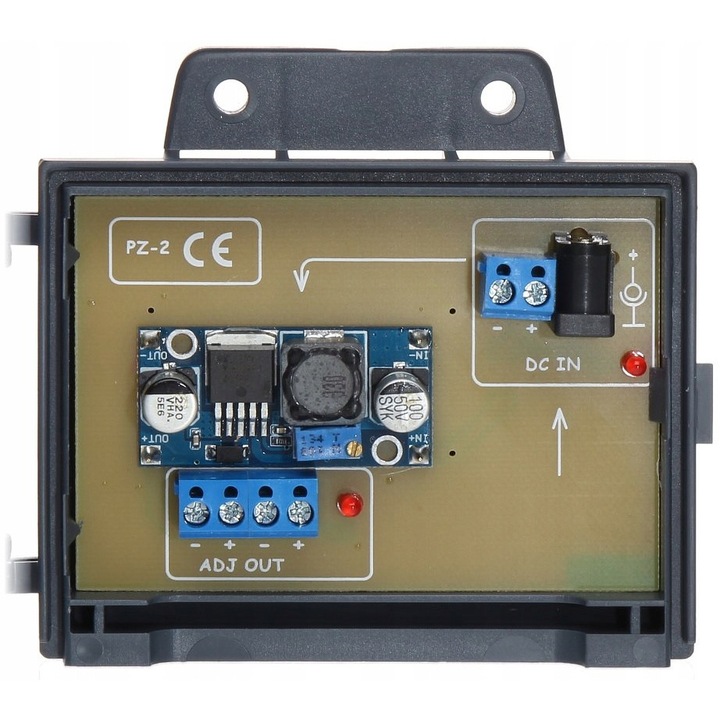 Модул конвертор DC/DC Delta PZU-3509-W4 boost 5-32V към 5-35V, регулиране с потенциометър 27 завъртания, 2A макс, 24W, защити от късо съединение/термична/обратна полярност, LED индикатор, Черен, 1 бр