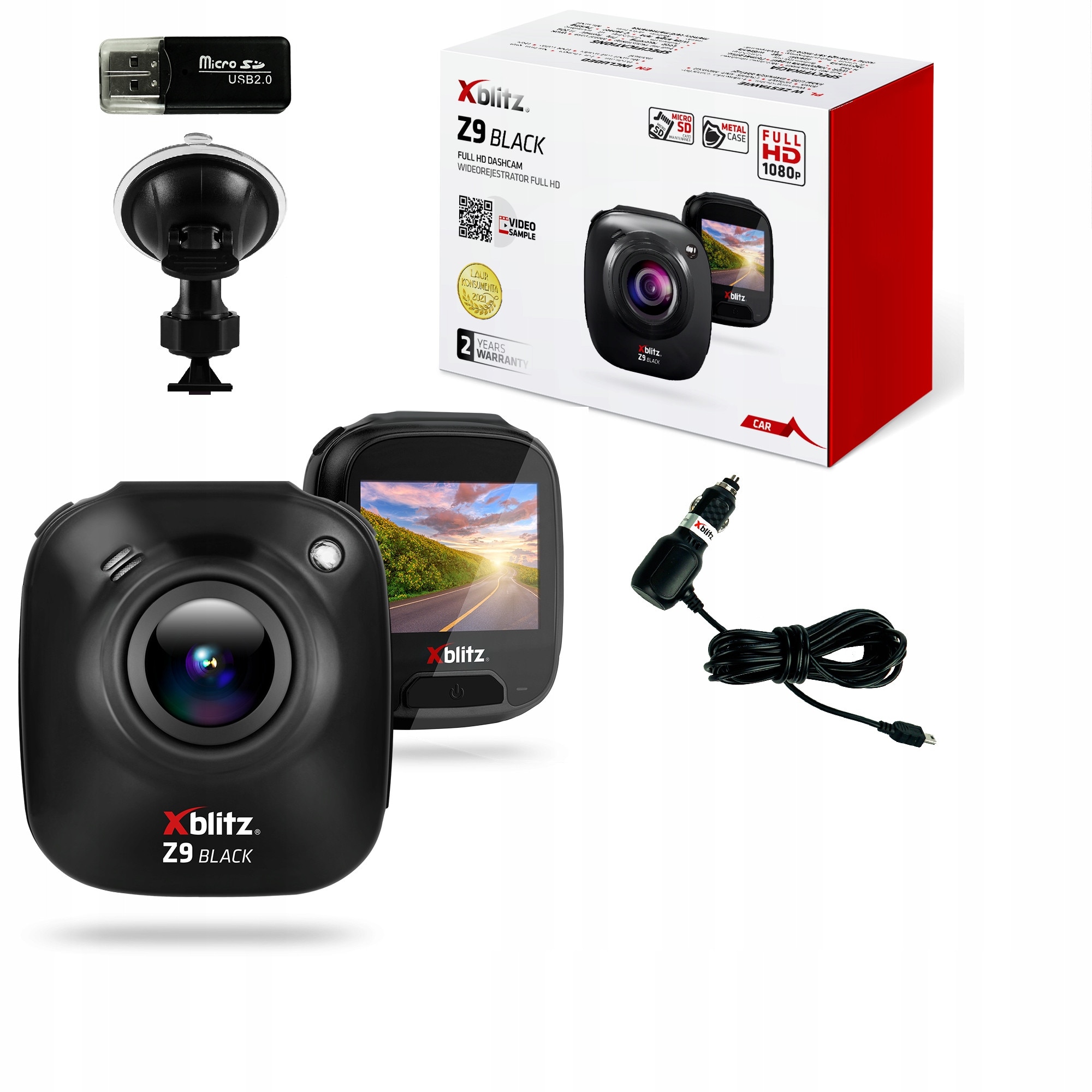 Camera auto Xblitz Z9 Black, full hd 1080p, unghi vizual 140