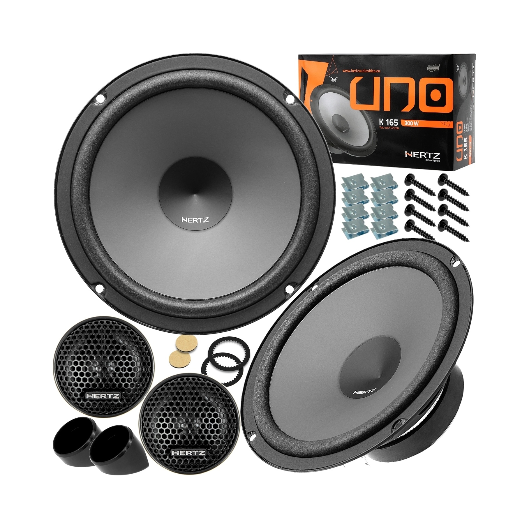 Set 2 Boxe auto Hertz Uno K165, kit sistem 2 cai, 165 mm, putere