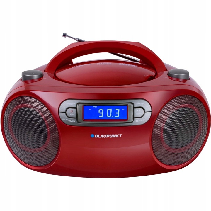 Blaupunkt BB18RD hordozható rádió, CD, USB, bordó, 128x298x230mm